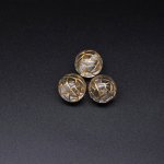 アクリルビーズ アンティーク調 丸玉 21mm クリア/ゴールド【500g（約105ヶ）】