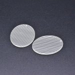 アクリルチャーム オーバル 半クリア ストライプ ホワイト 35×44mm【50ヶ】