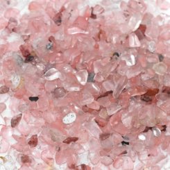 天然石さざれチップ 穴なしさざれチップ 合成チェリークォーツ 5-7mm(50g)