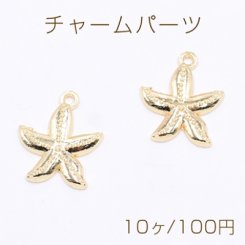 チャームパーツ 海洋生物シリーズ ヒトデ 21×24mm ゴールド【10ヶ】