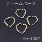 チャームパーツ 不規則ハートフレーム 18×18mm 1穴 ゴールド【10ヶ】