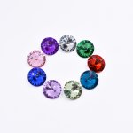 アクリルラインストーン 円形 14x14mm 全9色【50ヶ(約21.9g)】