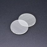 アクリルチャーム 丸型 半クリア ストライプ ホワイト40mm【50ヶ】