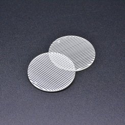 アクリルチャーム 丸型 半クリア ストライプ ホワイト40mm【50ヶ】