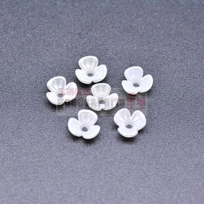 アクリルビーズ フラワー 三弁花 パールホワイト 3×6mm【100g（約10000ヶ）】