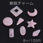 樹脂チャーム 全8種 ピンク（8ヶ）