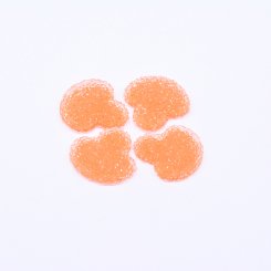 樹脂カボション デコパーツ 茸型 貼付けパーツ つぶつぶ オレンジ25×25mm【20ヶ】