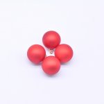 アクリルチャーム 丸型 レッド 15×19mm 【100ヶ】