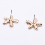 チタンピアス金具 五弁花 15×16mm ゴールド【4ヶ】