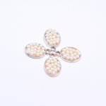 アクリルチャーム パール付き オーバル オフホワイト 15×23mm【50ヶ】