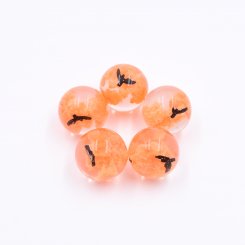 樹脂貼付けパーツ 丸 金箔封入 19x19mm オレンジ【50ヶ(約242g)】
