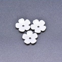 アクリルビーズ フラワー 五弁花 パールホワイト2×11mm 【100ヶ】