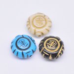 アクリルビーズ アンティーク調 コイン 15mm【500g】