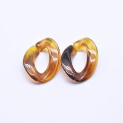 アクリルチェーンパーツ ツイスト 琥珀 16×22mm【50ヶ】