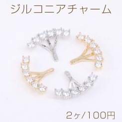 ジルコニアチャーム 扇型 20×28mm【2ヶ】