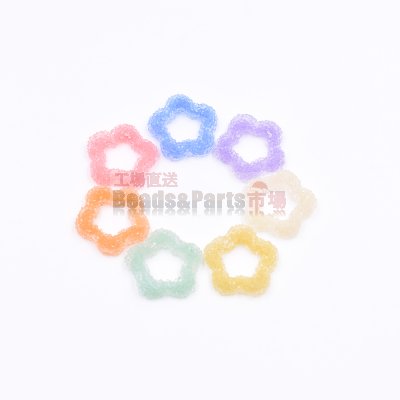 樹脂貼付けパーツ 5弁花 22x22mm 【20ヶ(約20g)】