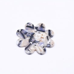 アクリルパーツ 花型 べっこう風 グレー 2×39mm【20ヶ】