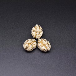 アクリルビーズ アンティーク調 不規則型 19×25mm ベージュ【500g（約140ヶ）】