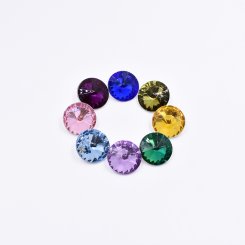 アクリルラインストーン 円形 16x16mm 全8色【50ヶ(約39g)】