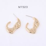 デザインピアス 不規則フープ 18×28mm ゴールド【2ヶ】