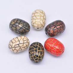 アクリルビーズ アンティーク調 オーバル 15×21mm【500g】