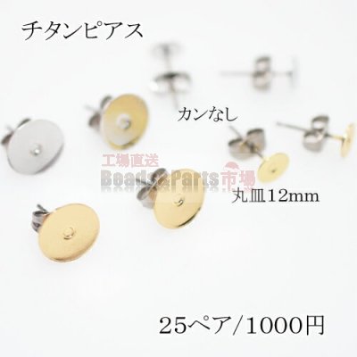 チタンピアス 貼付けタイプ 丸皿サイズ12mm【50個】