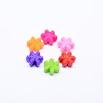 アクリルビーズ 六弁花 横穴 カラーミックス 6×13mm 【500g（約1063ヶ）】