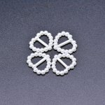 アクリルパーツ デコパーツ ハート パール風 ホワイト 14×17mm【100g（約450ヶ）】