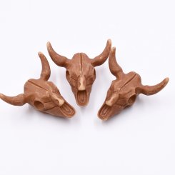 樹脂貼付けパーツ ブルヘッド 47x50mm ライトブラウン【50ヶ(約556g)】