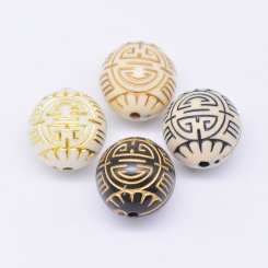 アクリルビーズ アンティーク調 丸型 17×18mm【500g】