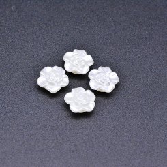 アクリルビーズ フラワー 花型 パールホワイト 6×12mm 【100ヶ】
