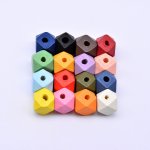 ウッドビーズ カラフル 多面カット 12×12mm