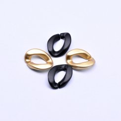 アクリルチェーンパーツ ツイスト不規則楕円形17×23mm【50ヶ】