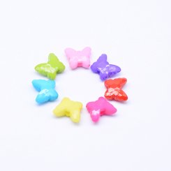 アクリルビーズ 蝶カット カラーミックス 10×12mm 【500g（約1515ヶ）】