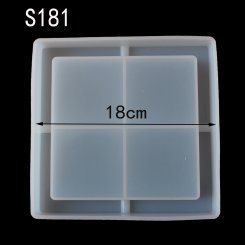 シリコンモールド ジオメトリ 正方形 ホワイト180mm【2ヶ】