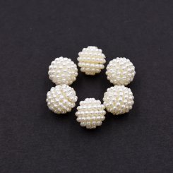 ABS製 パールビーズ 円形 14mm ベージュ【500g(約530ヶ)】