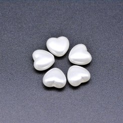 アクリルビーズ ハート パールホワイト 10×11mm 【100ヶ】