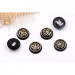 デコパーツ 半円と彫り物 鳥 18mm アクリル エポ付【10ヶ】ブラック