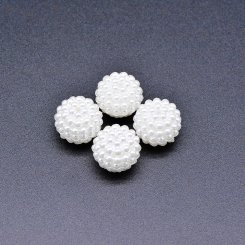 アクリルビーズ ボール パール風 ホワイト14×16mm【500g】