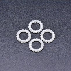 アクリルパーツ デコパーツ 丸型 パール風 ホワイト 2×11mm【100g（約900ヶ）】