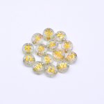 アクリル丸型アルファベットビーズ 葱粉クリアビーズ ゴールド 4×7mm【約3600-3700ヶ】