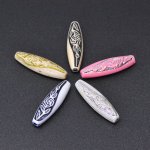 アクリルビーズ アンティーク調 オーバル 10×36mm【500g】