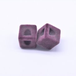 アクリルチャーム フロッキー 菱形 パープル 17×23mm【50ヶ】