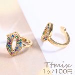 高品質ジルコニアイヤーカフ 唇 7×11×12mm 片耳用 ゴールド【1ヶ】