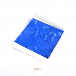 シリコンモールドDIYエポキシ充 填 金 箔 紙 ブルー 90x90mm【2ヶ】