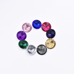 アクリルラインストーン 円形 20x20mm 全9色【50ヶ(約70g)】