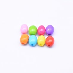 アクリルビーズ オーバル カラーミックス 7×8mm 【500g（約2000ヶ）】