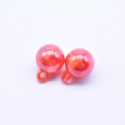 アクリルチャーム ビーズパーツ 1穴 レッド 16×21mm 全4色 【100ヶ】