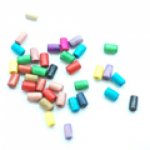 ウッドビーズ　カラーミックス チューブ 8x5mm(100g)