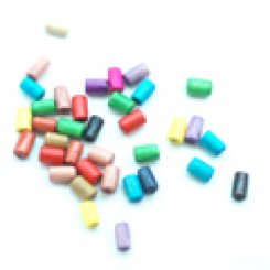 ウッドビーズ　カラーミックス チューブ 8x5mm(100g)